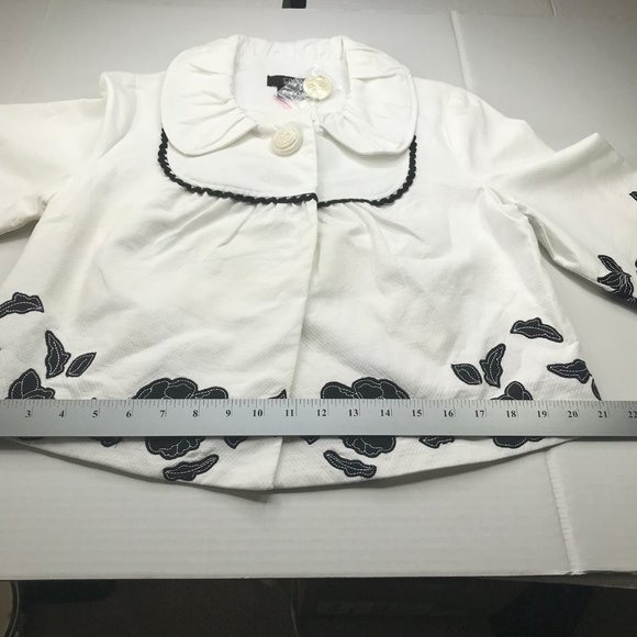 Luii Women's Jacket Small White Black Floral Accents New With Tags - Picture 13 of 16